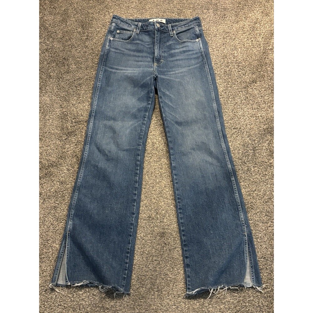 AMO Flare Jeans Women's‎ Size 29 Georgia High Rise Split Hem Blue